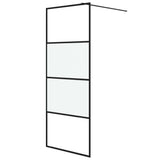 Vidaxl Walk-in Duschwand 80x195 cm Halbmat ESG Glass Schwarz