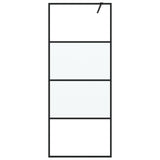 Vidaxl Walk-in Duschwand 80x195 cm Halbmat ESG Glass Schwarz
