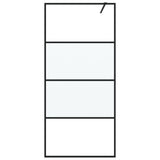 Vidaxl Walk-in Duschwand 90x195 cm Halbmat ESG Glass Schwarz