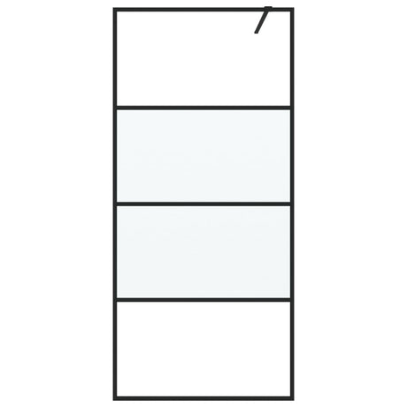 Vidaxl Walk-in Duschwand 90x195 cm Halbmat ESG Glass Schwarz