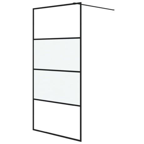 Vidaxl Walk-in Duschwand 100x195 cm Halfmat ESG Glass Schwarz