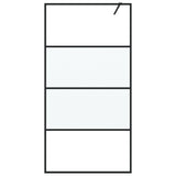 Vidaxl Walk-in Duschwand 100x195 cm Halfmat ESG Glass Schwarz