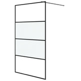 Vidaxl Walk-in Duschwand 115x195 cm Halfmat ESG-Glas Schwarz