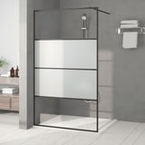 Vidaxl Walk-in Duschwand 115x195 cm Halfmat ESG-Glas Schwarz