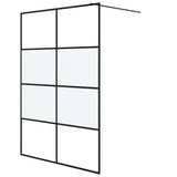 Vidaxl begehete Duschwand 140x195 cm Halbmat ESG Glass Schwarz