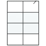 Vidaxl begehete Duschwand 140x195 cm Halbmat ESG Glass Schwarz