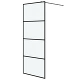 Vidaxl begehete Duschwand 80x195 cm MAT ESG Glass Schwarz