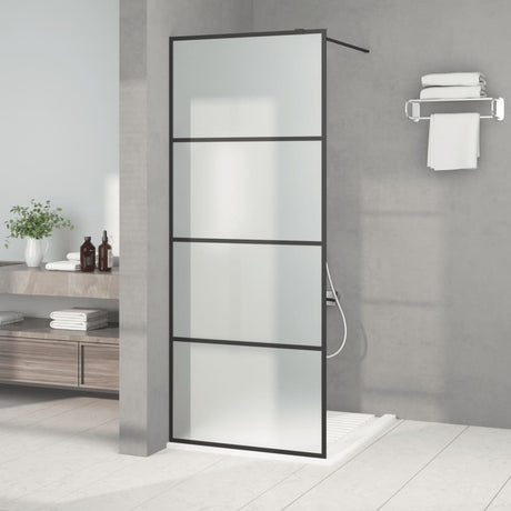 Vidaxl begehete Duschwand 80x195 cm MAT ESG Glass Schwarz