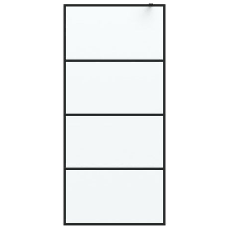 Vidaxl Walk-in Duschwand 90x195 cm MAT ESG Glass Schwarz