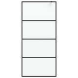 Vidaxl Walk-in Duschwand 90x195 cm MAT ESG Glass Schwarz