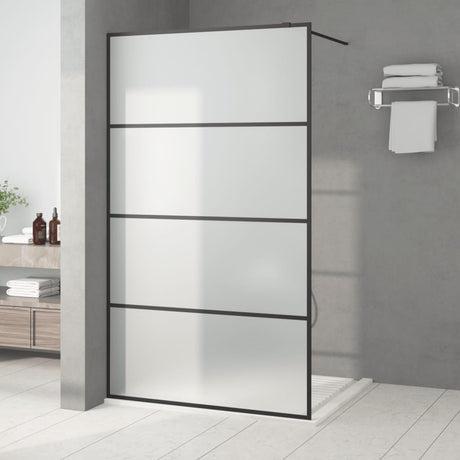Vidaxl begehete Duschwand 115x195 cm MAT ESG Glas schwarz