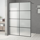 Vidaxl begehete Duschwand 140x195 cm MAT ESG Glass Schwarz