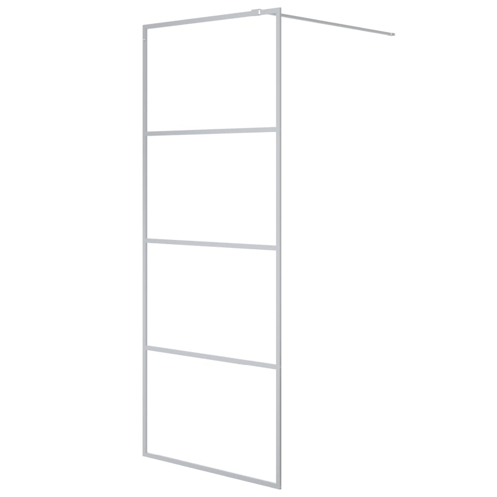 Vidaxx begehbare Duschabtrennung 80x195 cm transparentes ESG-Glas silberfarben