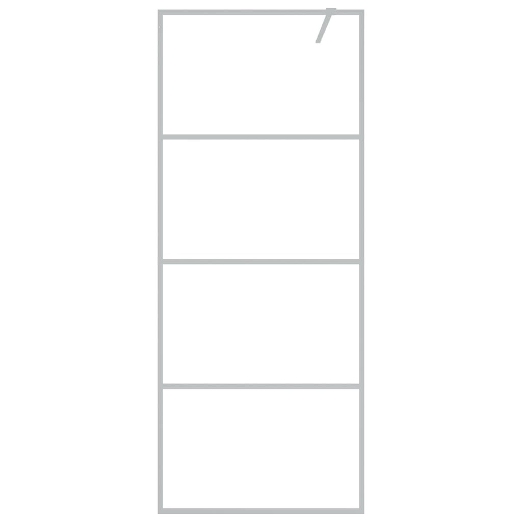 Vidaxx begehbare Duschabtrennung 80x195 cm transparentes ESG-Glas silberfarben