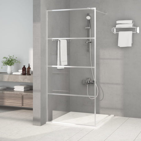 Vidaxx begehbare Duschabtrennung 90x195 cm transparentes ESG-Glas silberfarben