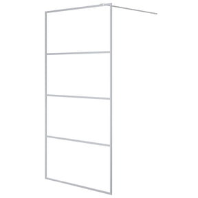 Vidaxl begehete Duschwand 100x195 cm transparentes ESG-Glas Silber gefärbt