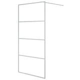 Vidaxl begehete Duschwand 100x195 cm transparentes ESG-Glas Silber gefärbt