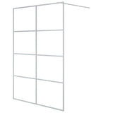Vidaxl begehete Duschwand 140x195 cm transparentes ESG-Glas Silber gefärbt