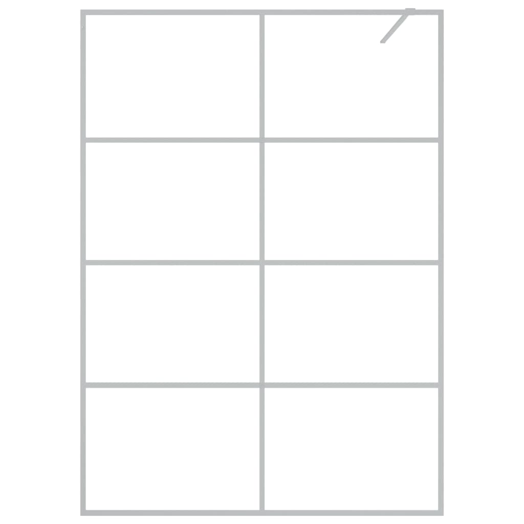 Vidaxl begehete Duschwand 140x195 cm transparentes ESG-Glas Silber gefärbt