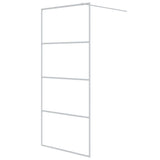 Vidaxl begehete Duschwand 90x195 cm transparentes ESG-Glas weiß