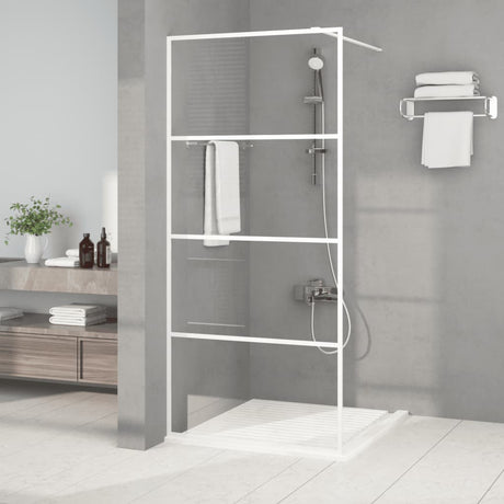 Vidaxl begehete Duschwand 90x195 cm transparentes ESG-Glas weiß