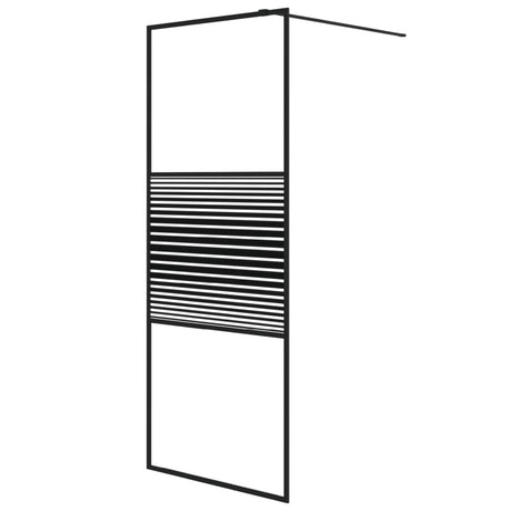Vidaxl begehete Duschwand 80x195 cm transparentes ESG-Glas schwarz