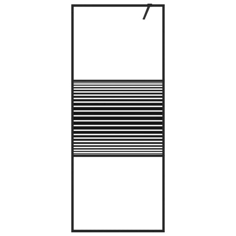 Vidaxl begehete Duschwand 80x195 cm transparentes ESG-Glas schwarz
