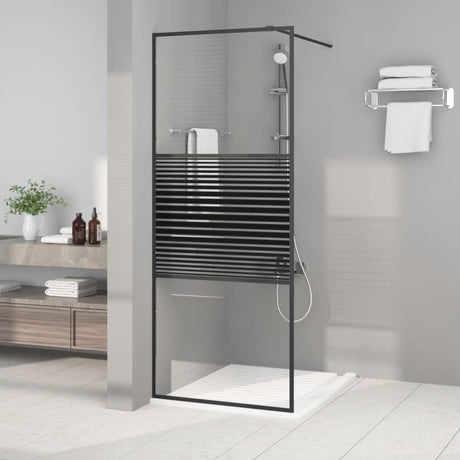 Vidaxl begehete Duschwand 80x195 cm transparentes ESG-Glas schwarz
