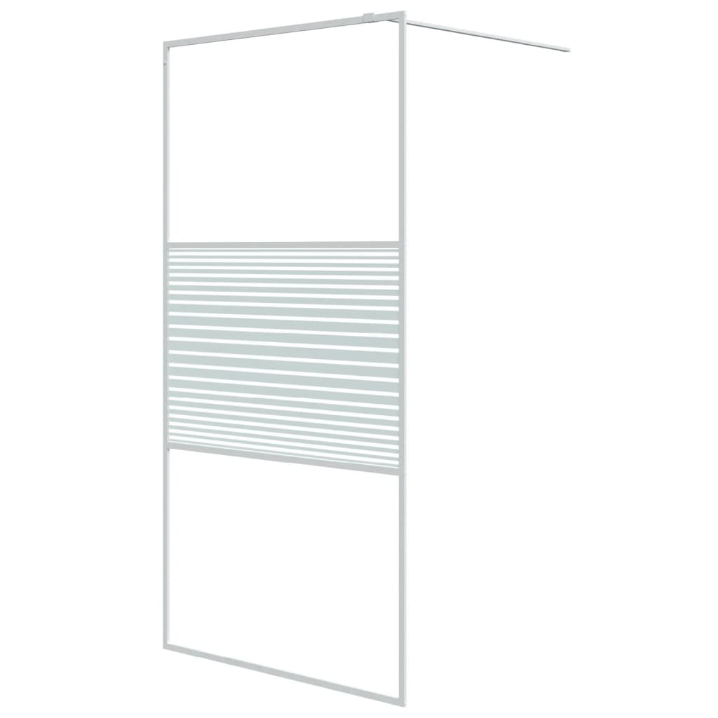 VidaXL Walk-in Duschabtrennung 100x195 cm transparentes ESG-Glas weiß