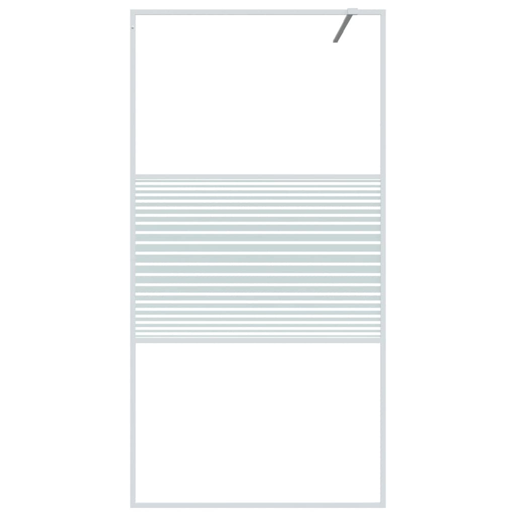 Vidaxx begehbare Duschabtrennung 100x195 cm transparentes ESG-Glas weiß