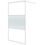 Vidaxl begehete Duschwand 115x195 cm transparentes ESG-Glas weiß