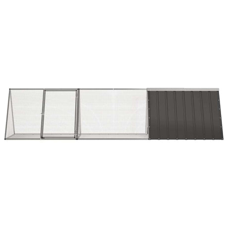 Vidaxl konijnenkooi antraciet 302,5x80,5x71 cm gegalvaniseerd staal