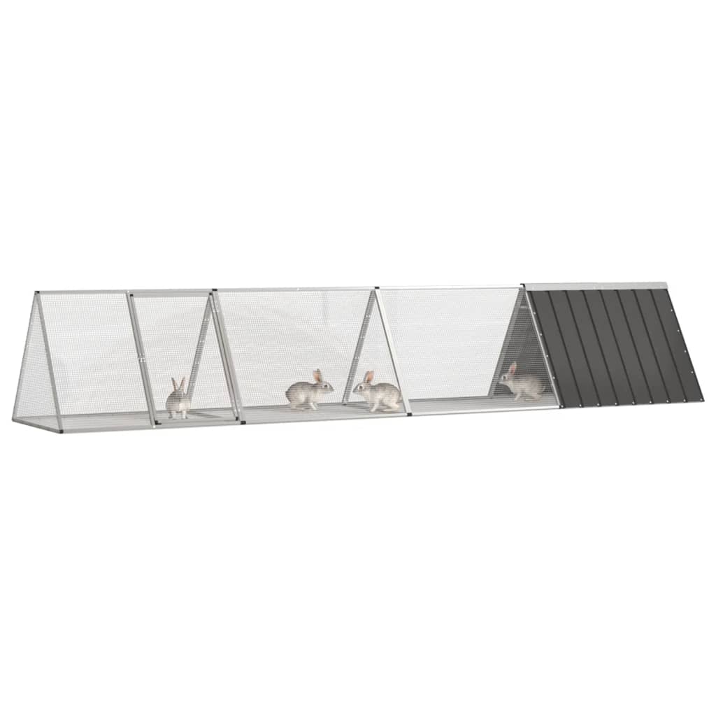 Vidaxl konijnenhok 403,5x80,5x71 cm gegalvaniseerd staal antraciet