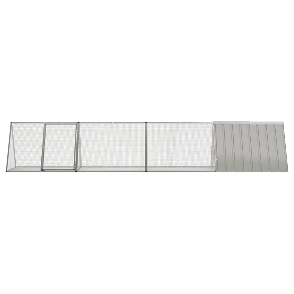 Vidaxl konijnenhok 403,5x80,5x71 cm gegalvaniseerd staal grijs