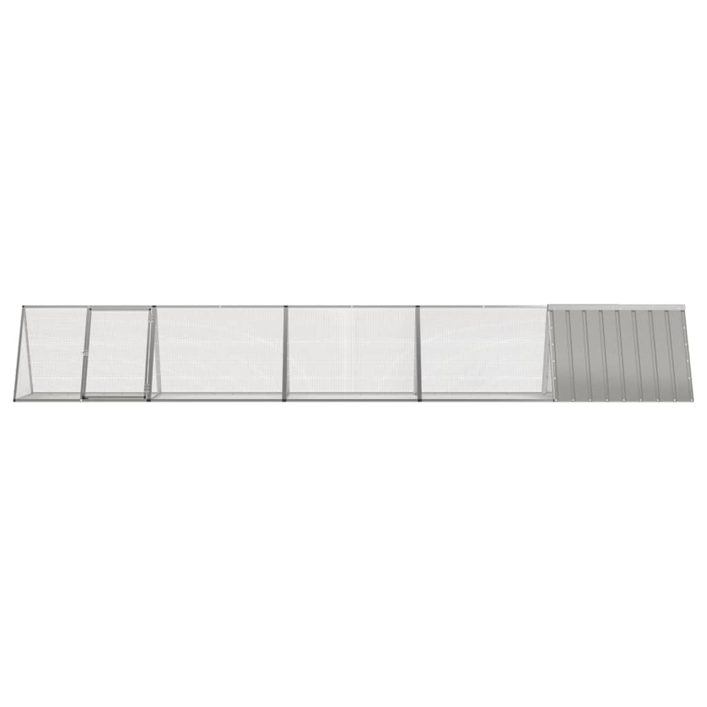 Vidaxl konijnenhok 504,5x80,5x71 cm gegalvaniseerd staal grijs