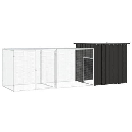 Vidaxl Chicken Coop 300x91x100 cm verzinkter Stahl -Anthrazit -Verschärfen