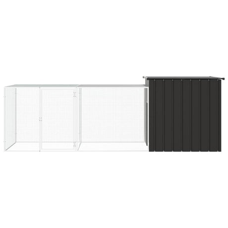 Vidaxl Chicken Coop 300x91x100 cm verzinkter Stahl -Anthrazit -Verschärfen
