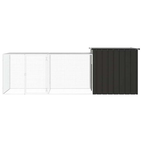 Vidaxl Chicken Coop 300x91x100 cm verzinkter Stahl -Anthrazit -Verschärfen