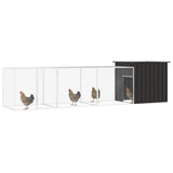 Vidaxl Chicken Coop 400x91x100 cm verzinkter Stahl -Anthrazit -Verschärfen