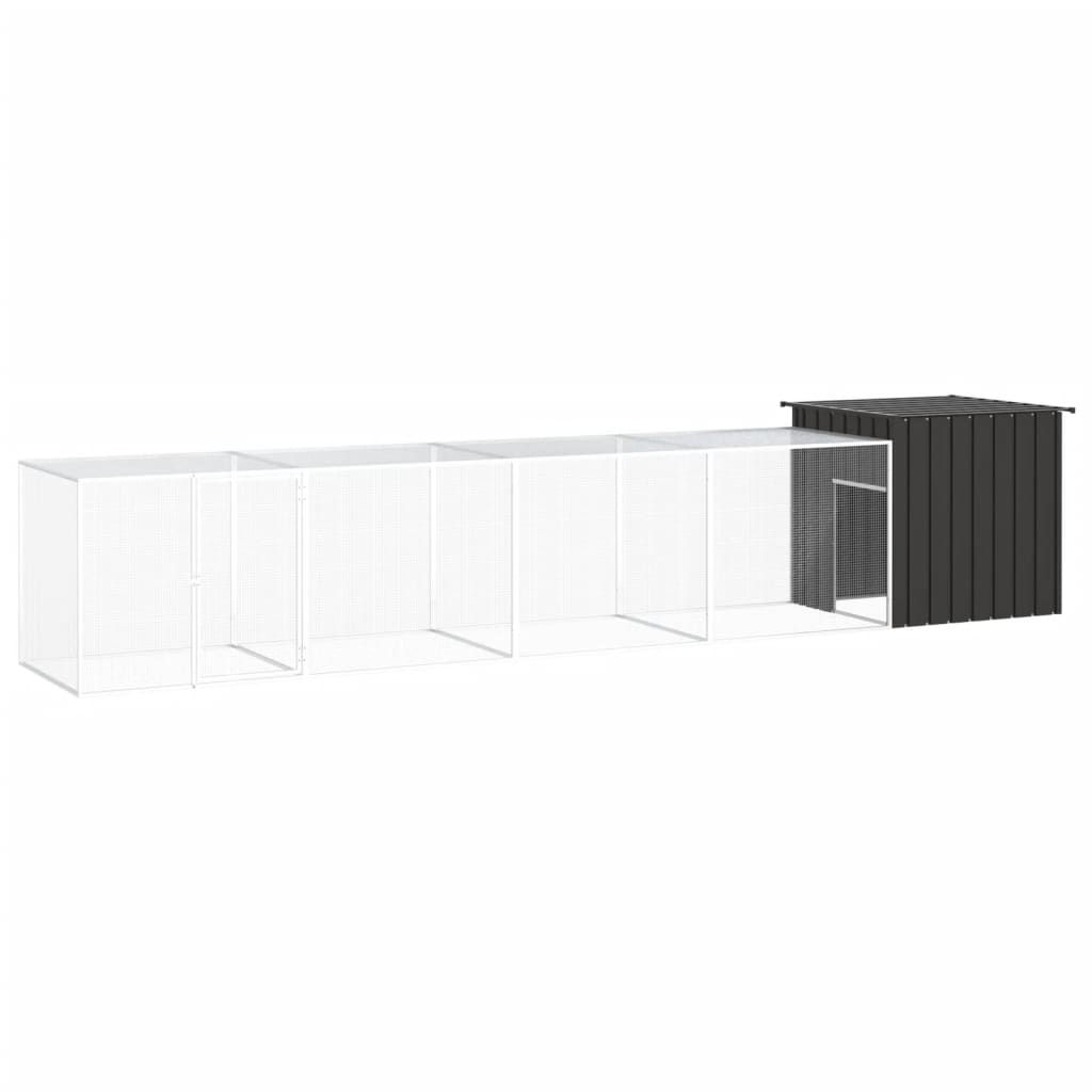 Vidaxl Chicken Coop 500x91x100 cm verzinkter Stahl -Anthrazit -Verschärfen