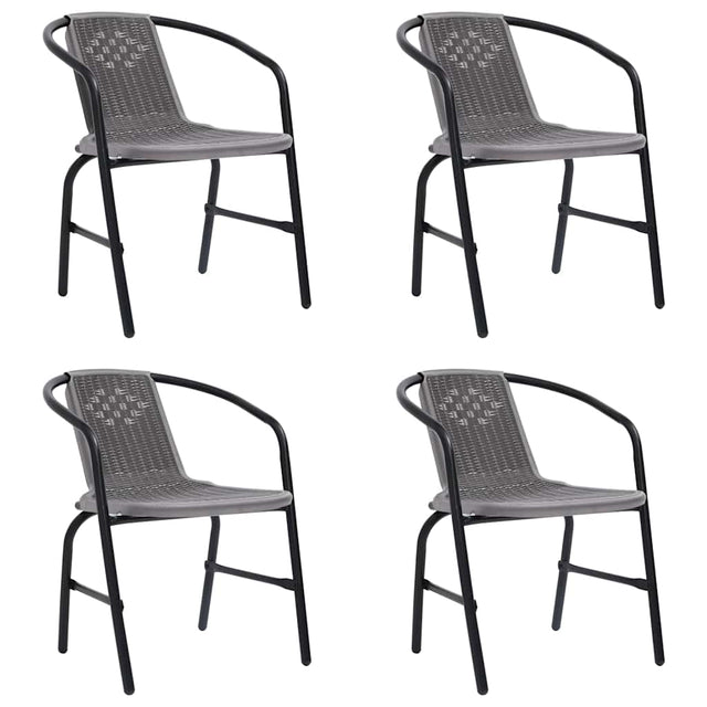 Vidaxl tuinstoelen 4 st 110 kg kunststof rattan en staal