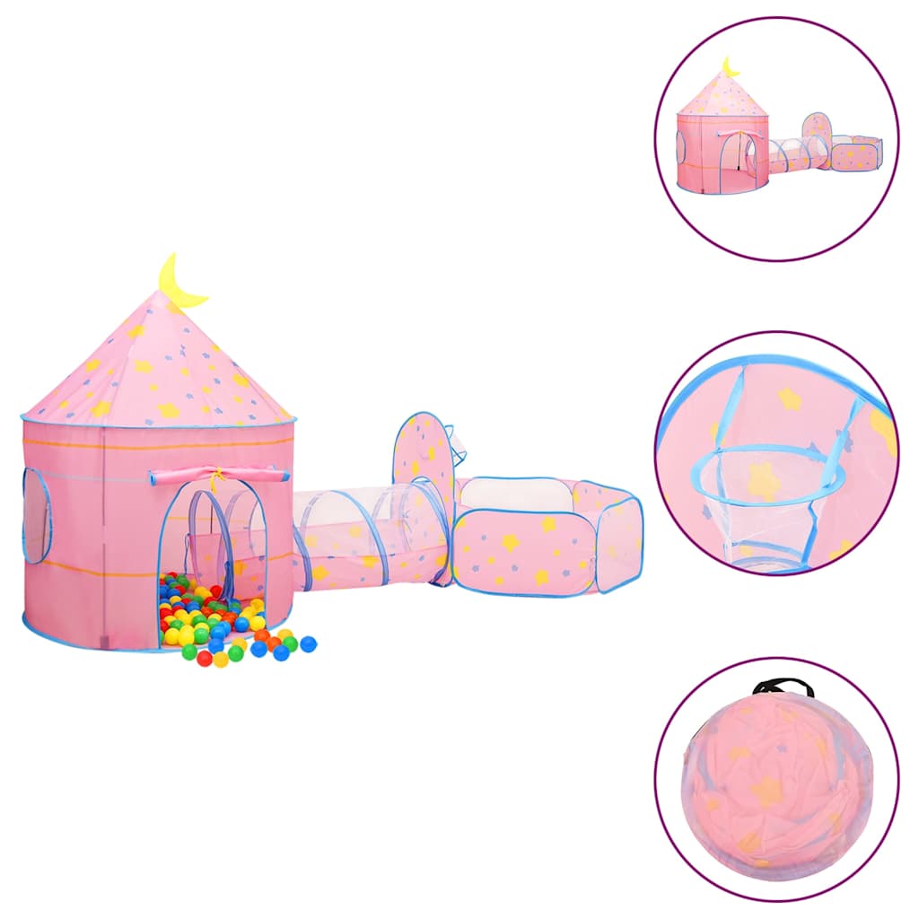 VidaXL Kinderspielzelt mit 250 Bällen 301x120x128 cm rosa