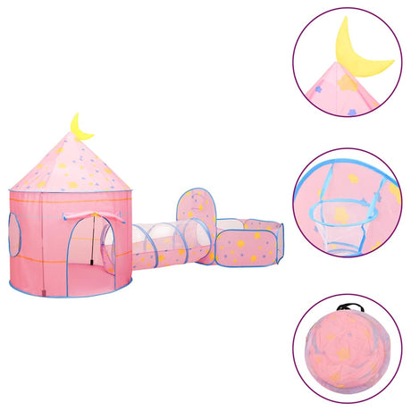 VidaXL Kinderspielzelt mit 250 Bällen 301x120x128 cm rosa