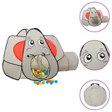 VidaXL Kinderspielzelt mit 250 Bällen Elefant 174x86x101 cm grau