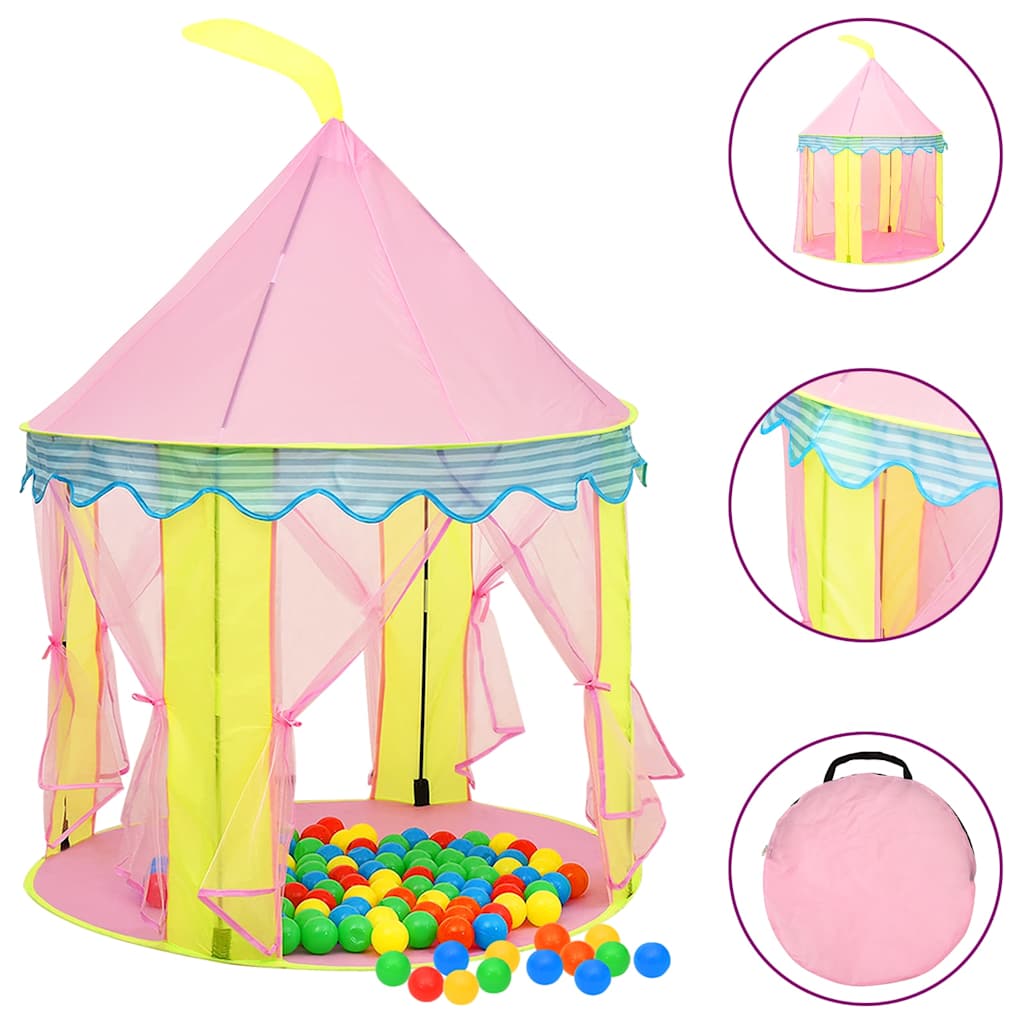 VidaXL Kinderspielzelt mit 250 Bällen 100x100x127 cm rosa