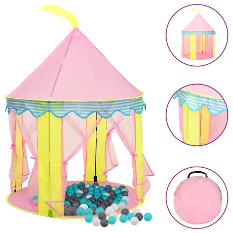 VidaXL Kinderspielzelt mit 250 Bällen 100x100x127 cm rosa