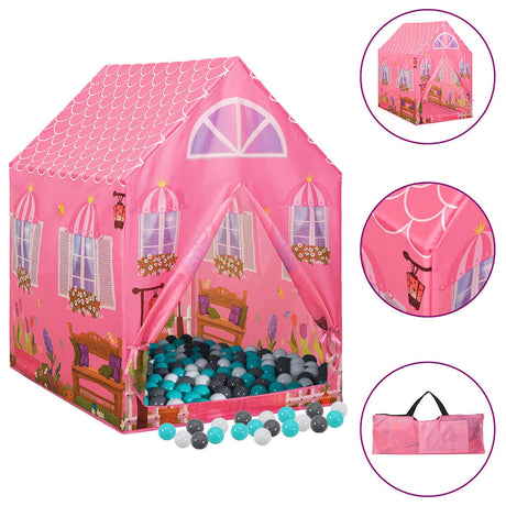 Vidaxl Kinderspielzelt mit 250 Bällen 69x94x104 cm Pink