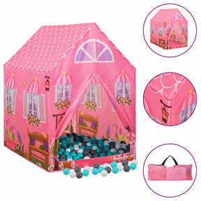 VidaXL Kinderspielzelt mit 250 Bällen 69x94x104 cm rosa