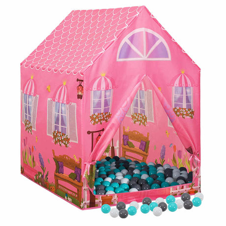 VidaXL Kinderspielzelt mit 250 Bällen 69x94x104 cm rosa