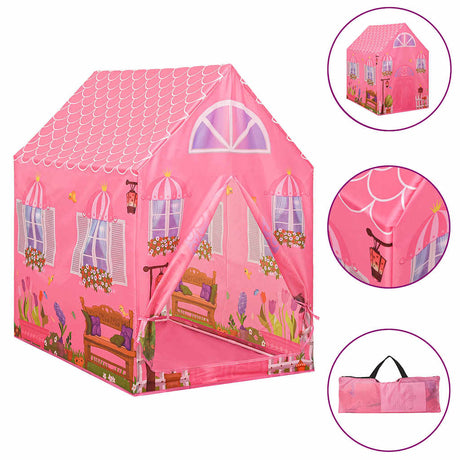 VidaXL Kinderspielzelt mit 250 Bällen 69x94x104 cm rosa